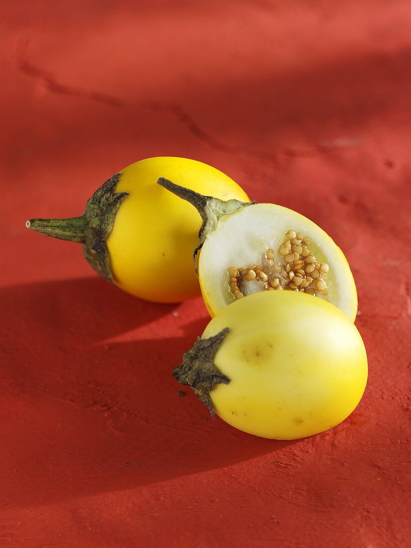 Yellow Thai aubergines