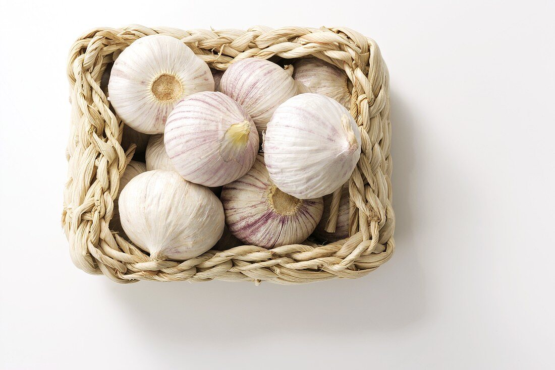 Asian garlic in a basket