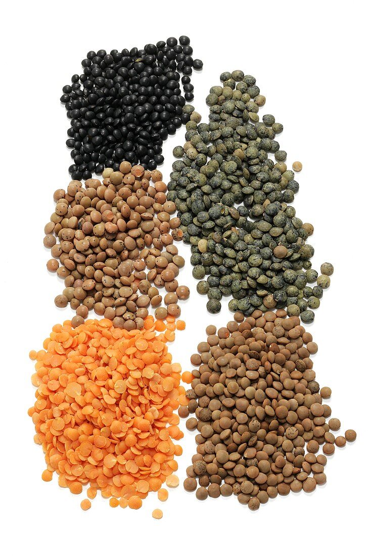 Various types of lentils