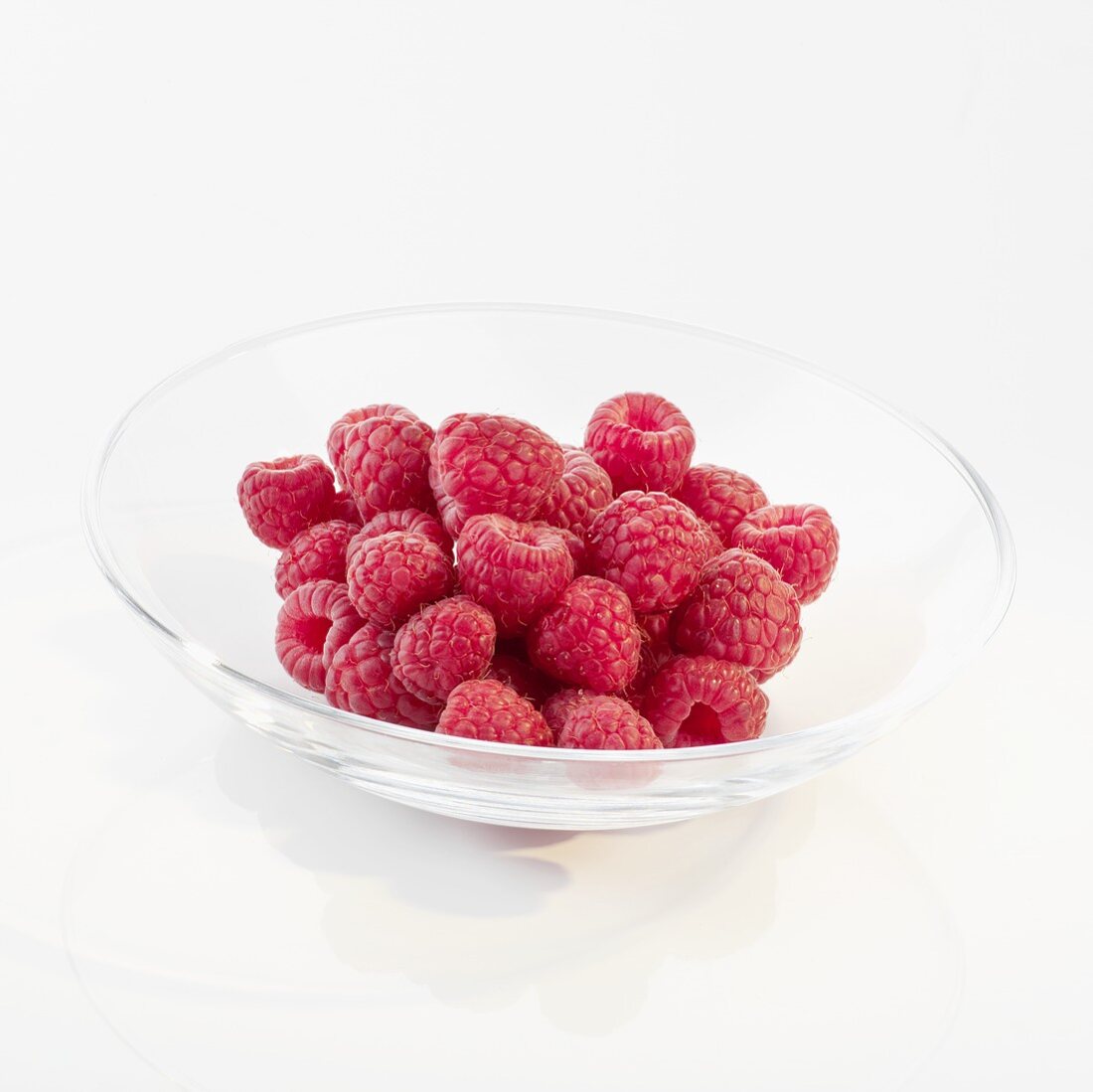 Himbeeren in Glasschale