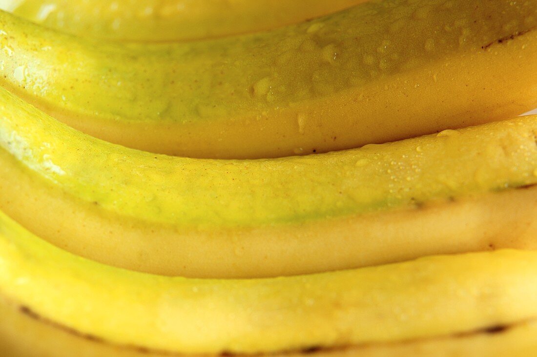 Bananas with drops of water (full-frame)