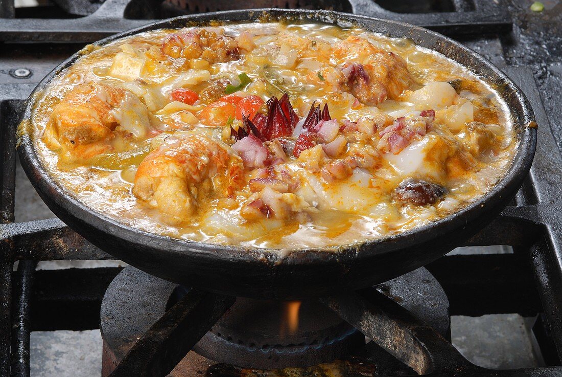 Moqueca de Camarao (Garneleneintopf mit Kokosmilch, Brasilien)