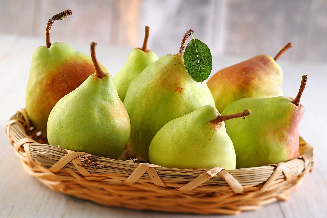 A basket of pears