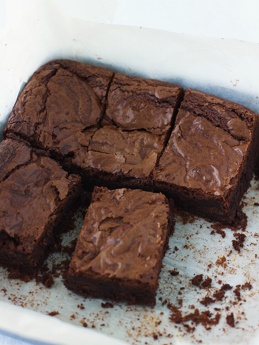Brownies in einer Backform