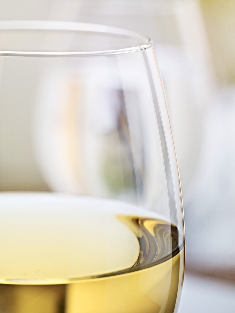 Glass of white wine (detail)