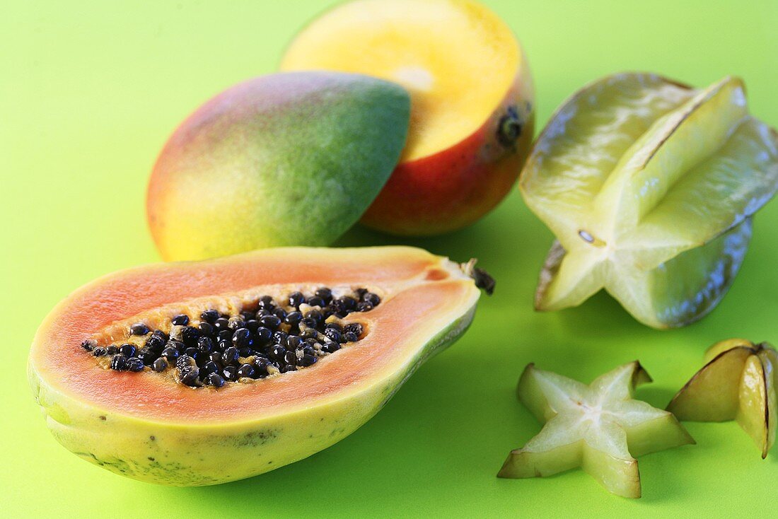 Papaya, Mango und Sternfrucht (Ausgleich für den Säure-Basen-Haushalt)
