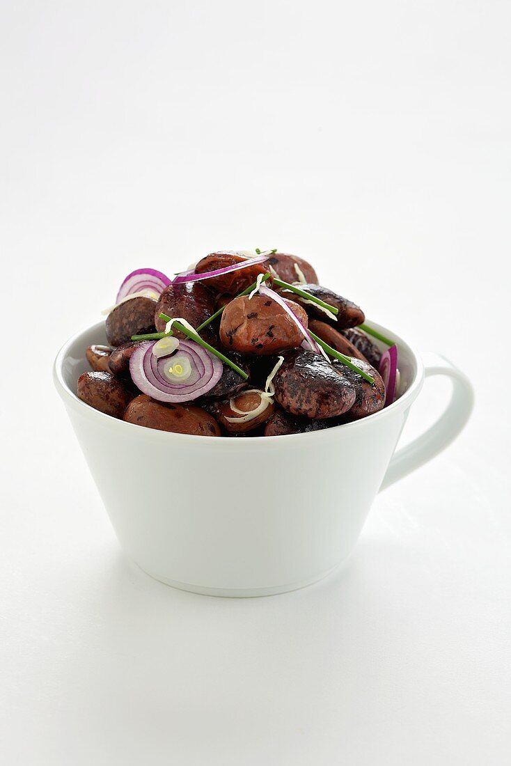 Runner bean salad in cup