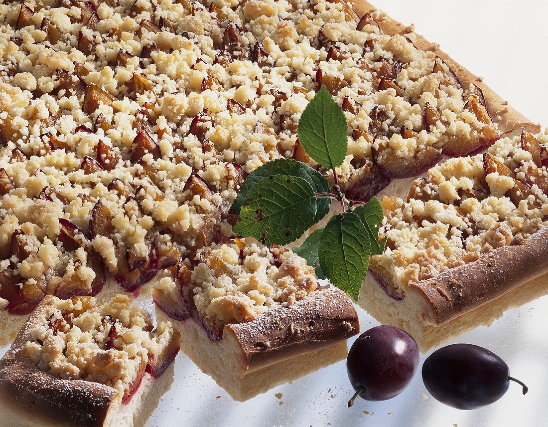 Plum cake with coconut crumble