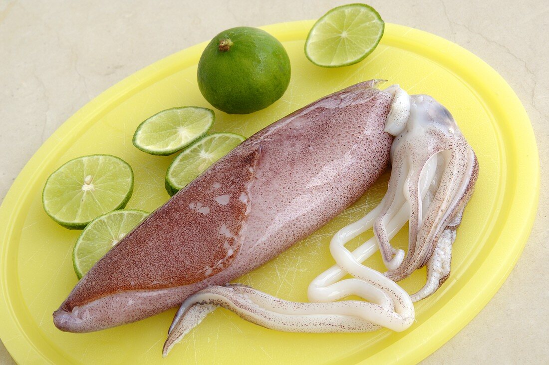 Raw squid with lime
