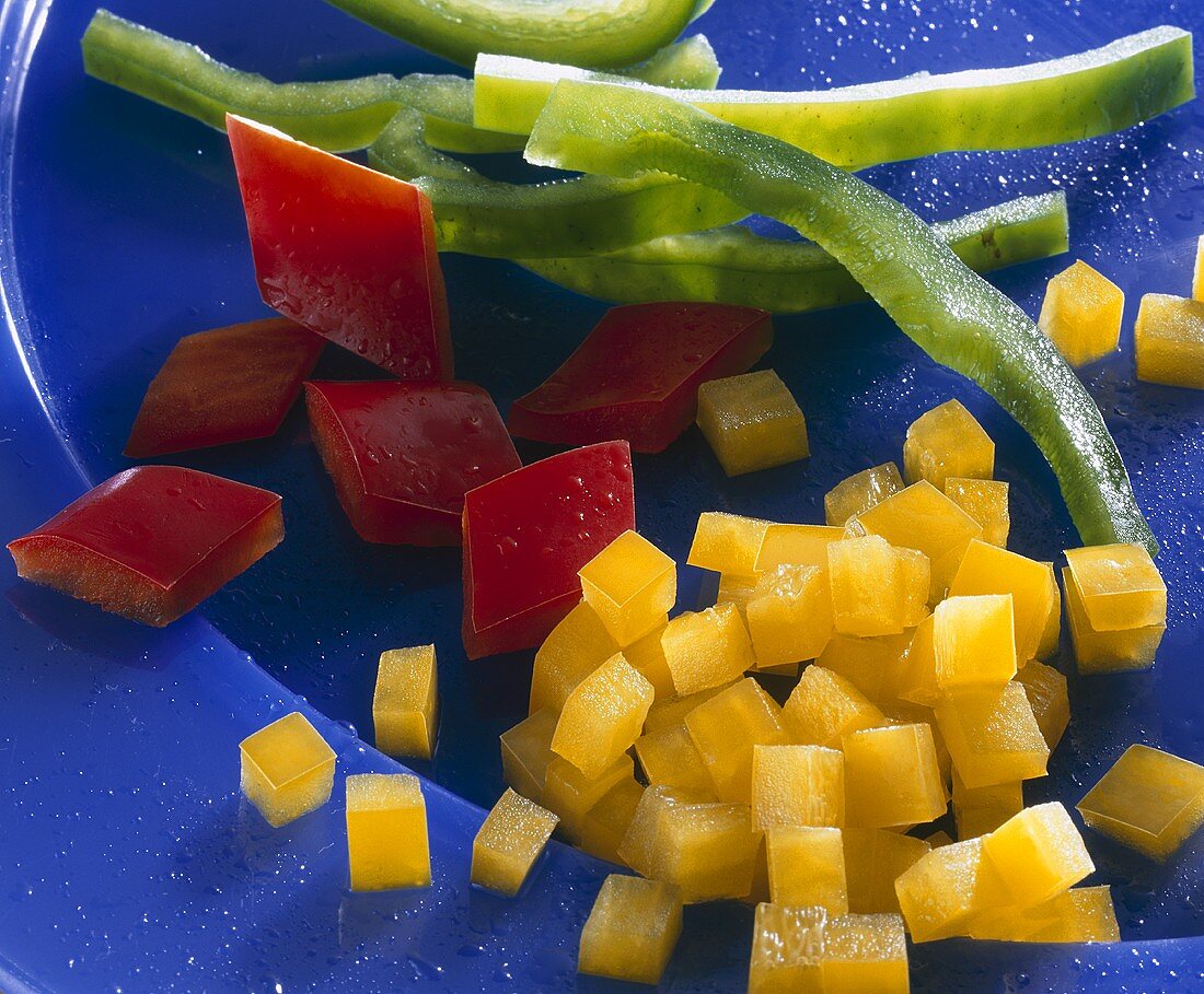 Peppers, cut in different ways