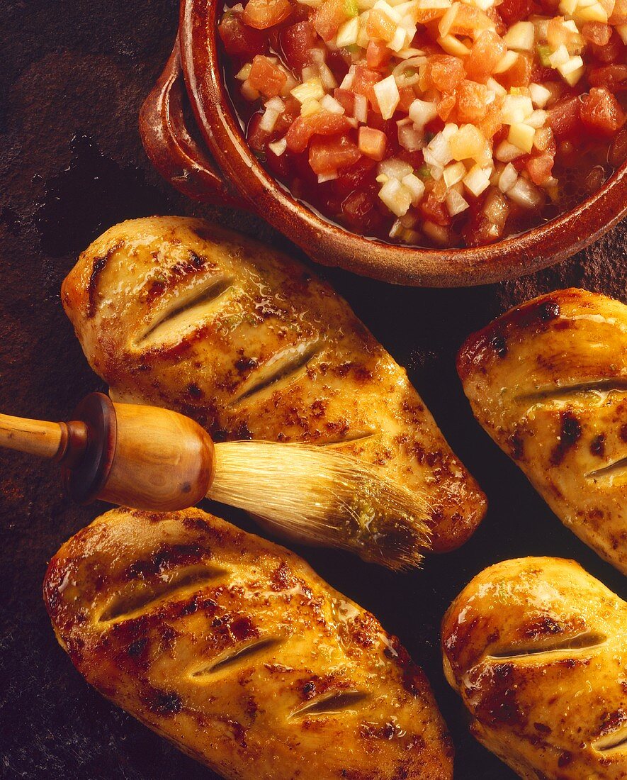 Text mex chicken with salsa