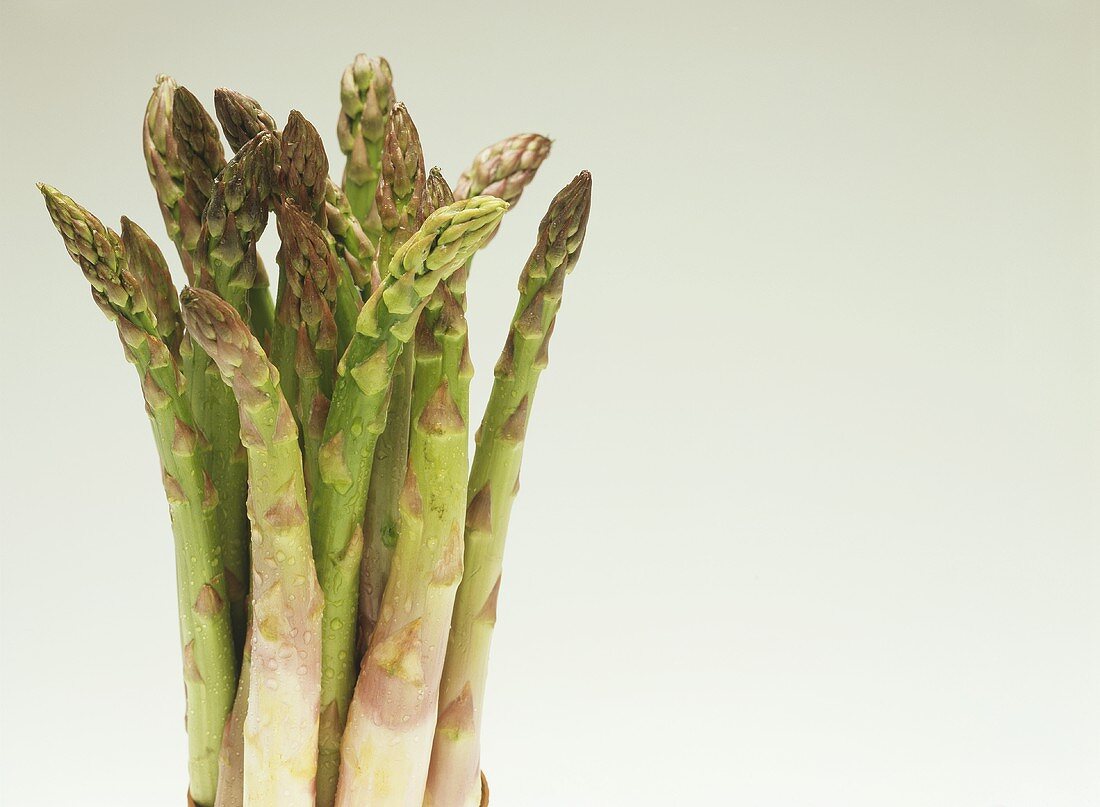 Green asparagus with drops of water