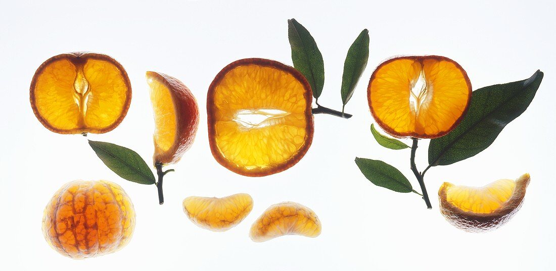 Mandarinen in Scheiben, Schnitzen & Stückchen