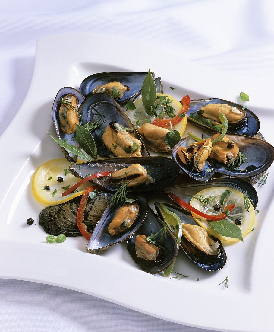 Plate of mussels