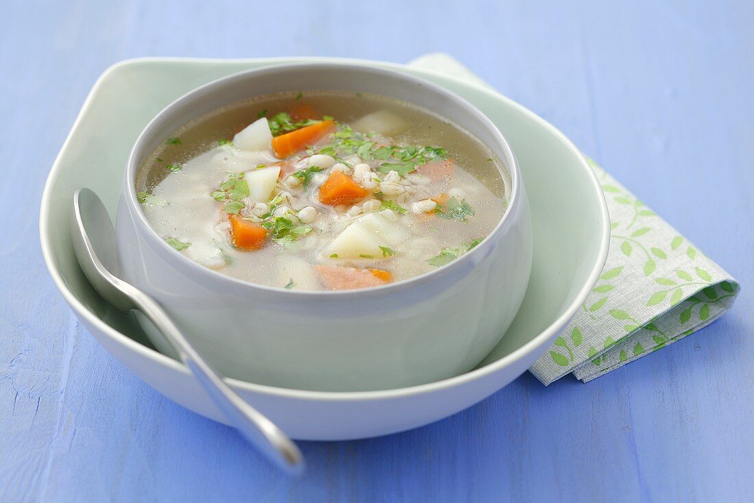 Barley and vegetable soup, Poland