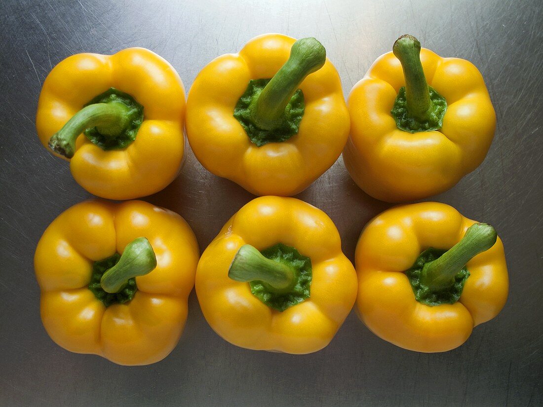 Six yellow peppers