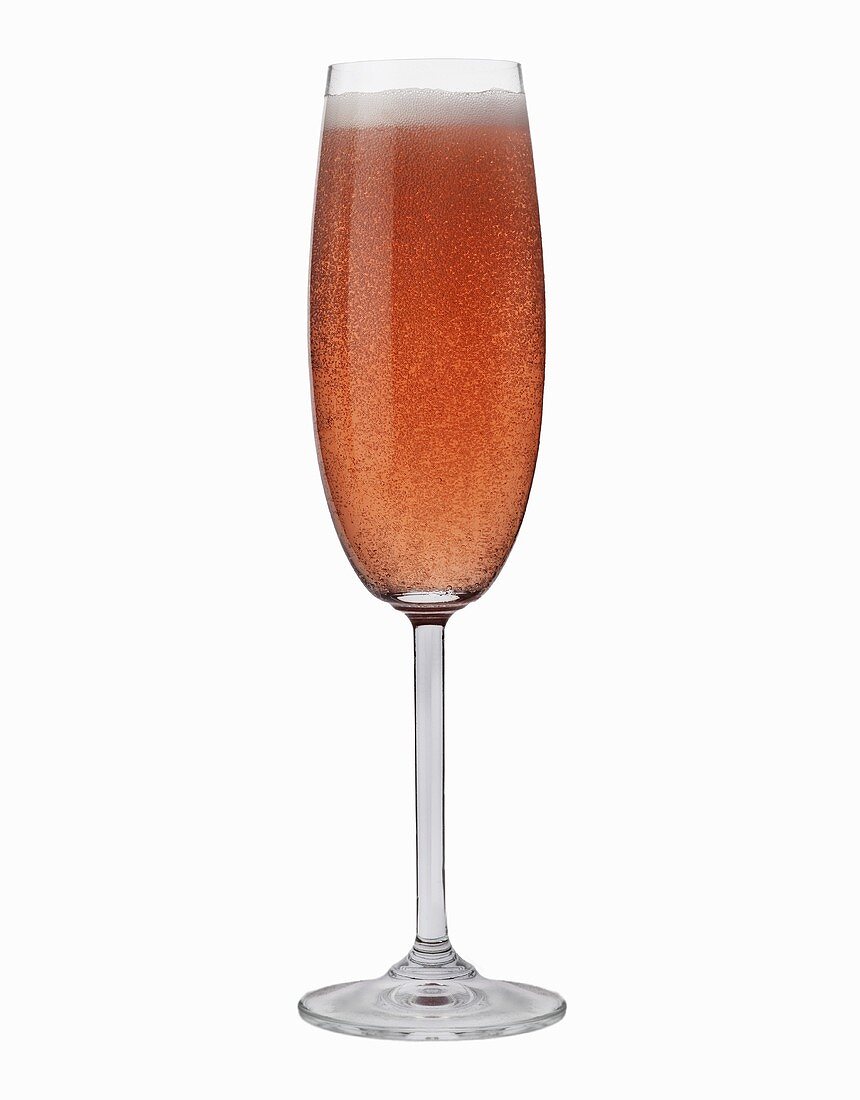 A glass of rosé sparkling wine