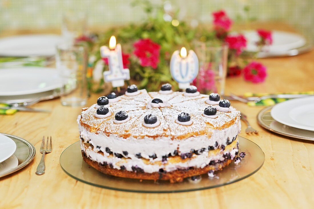 Blueberry cake for someone's birthday