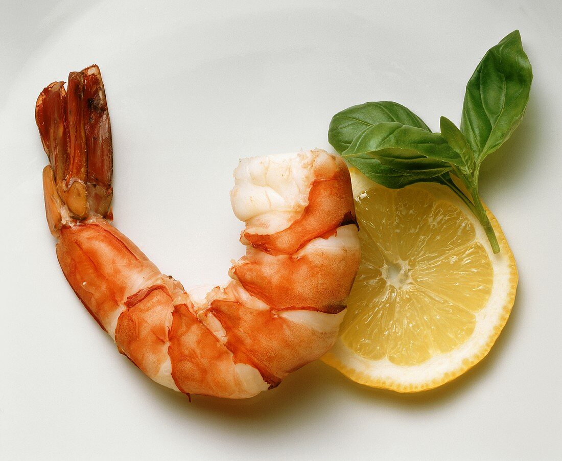 Shrimp on Lemon Slice