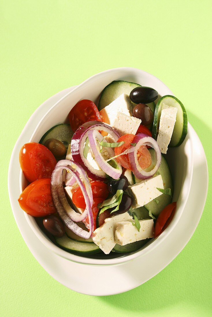 Greek salad with sheep's cheese