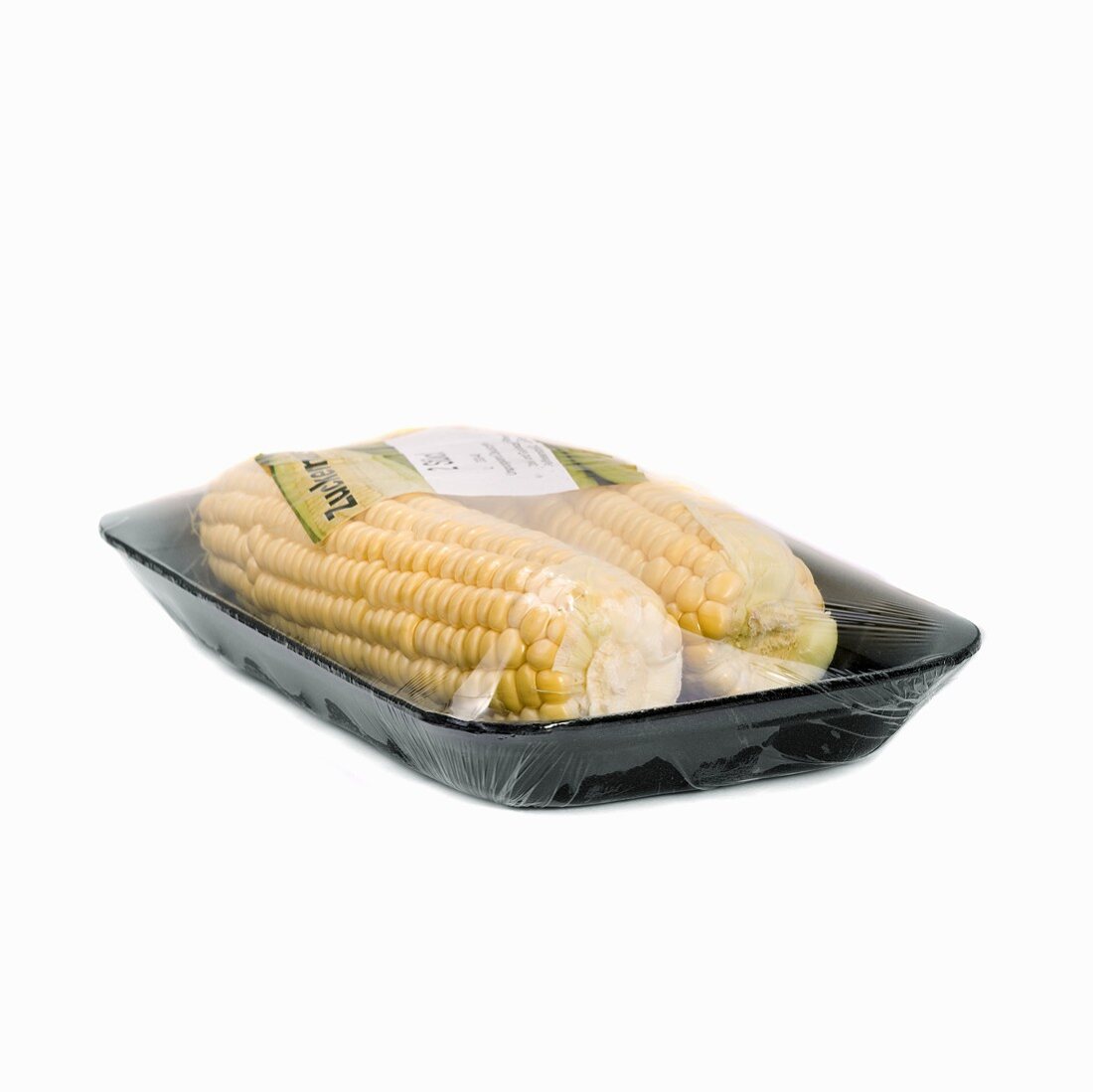 Corn on the cobs in packaging