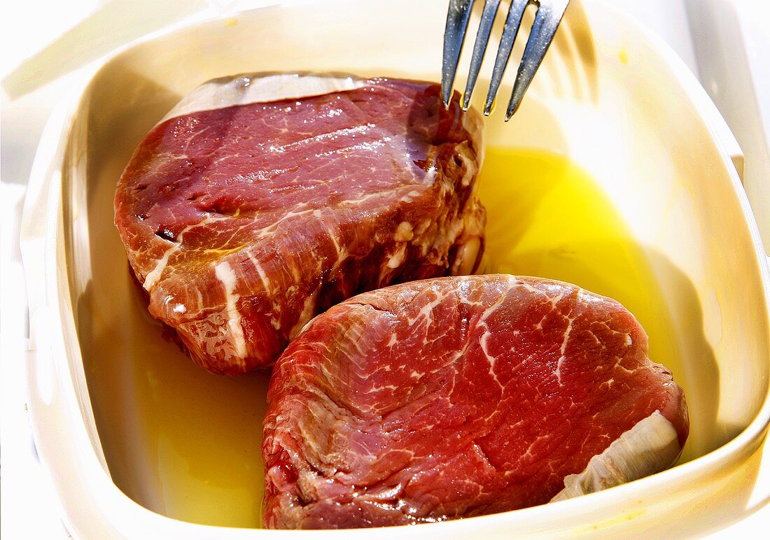 Steaks in butter marinade
