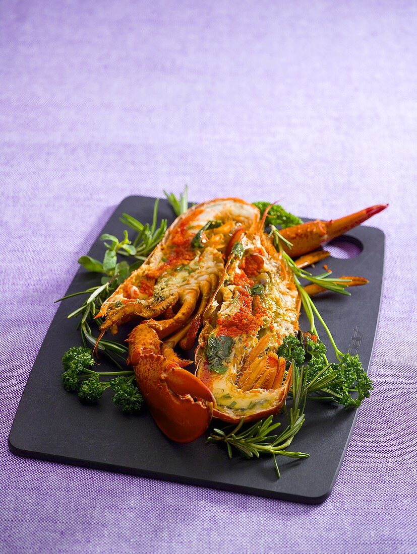 Lobster with herb butter