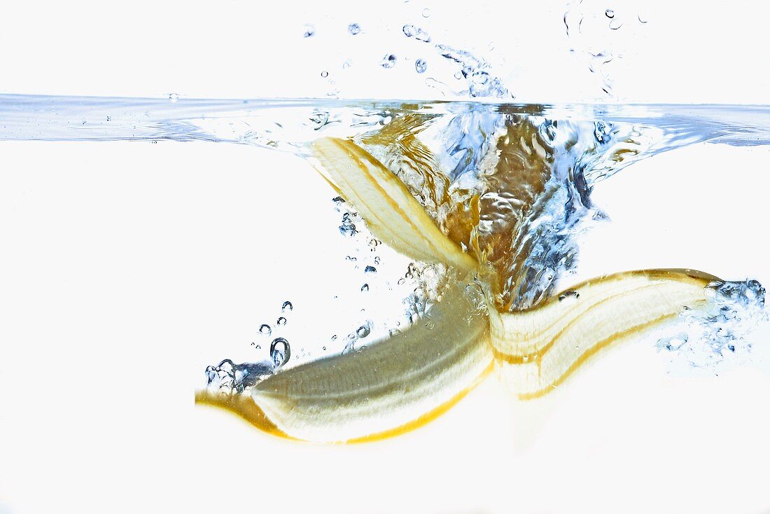 Banana falling into water