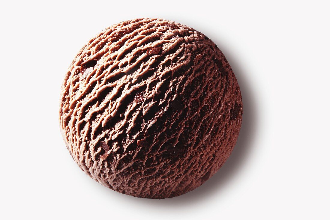 Scoop of chocolate ice cream, close-up