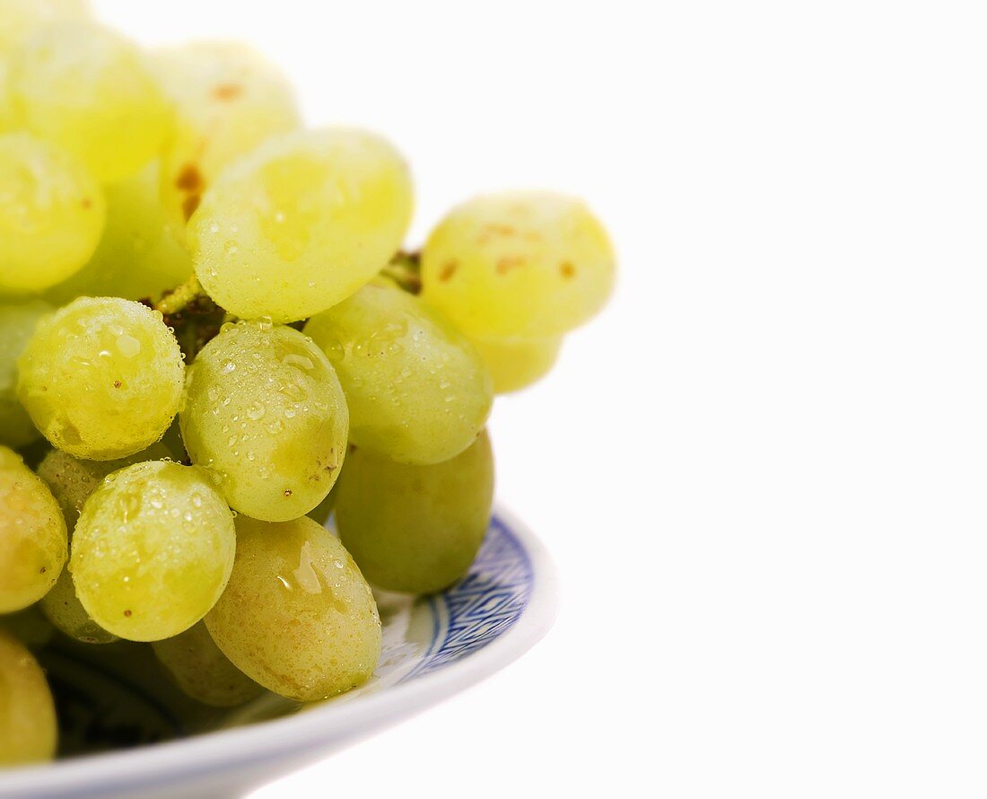Washed grapes on a plate