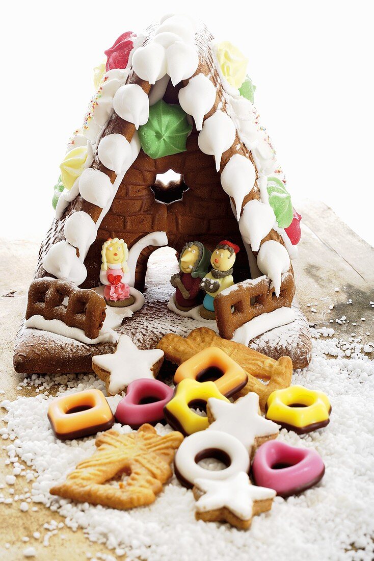 Gingerbread house and cookies
