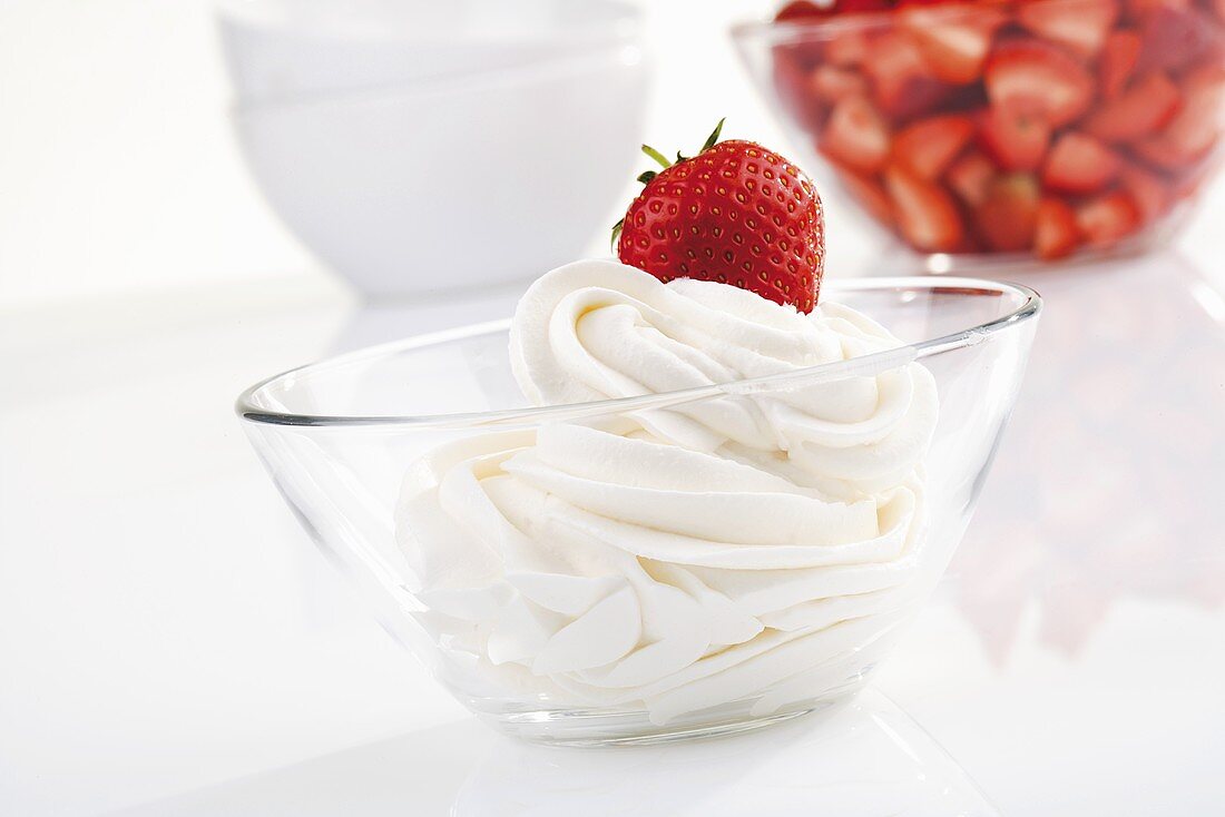 Strawberries with whipped cream