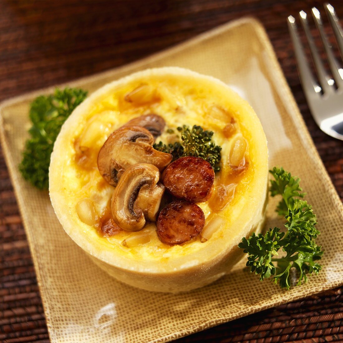 Mini Mushroom, Sausage and Broccoli Quiche 