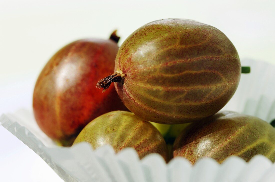 Gooseberries in bowl, close-up