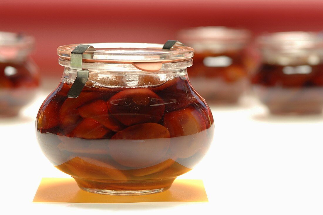 Stewed fruit in glass