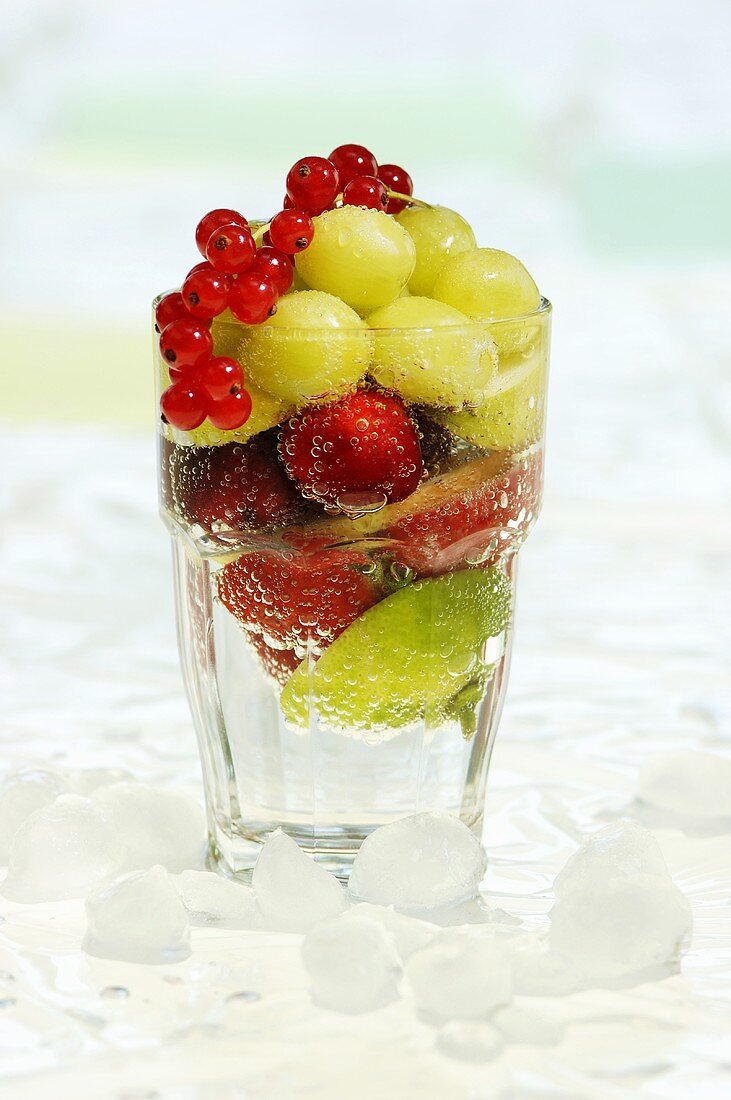 Fruits in glass of water