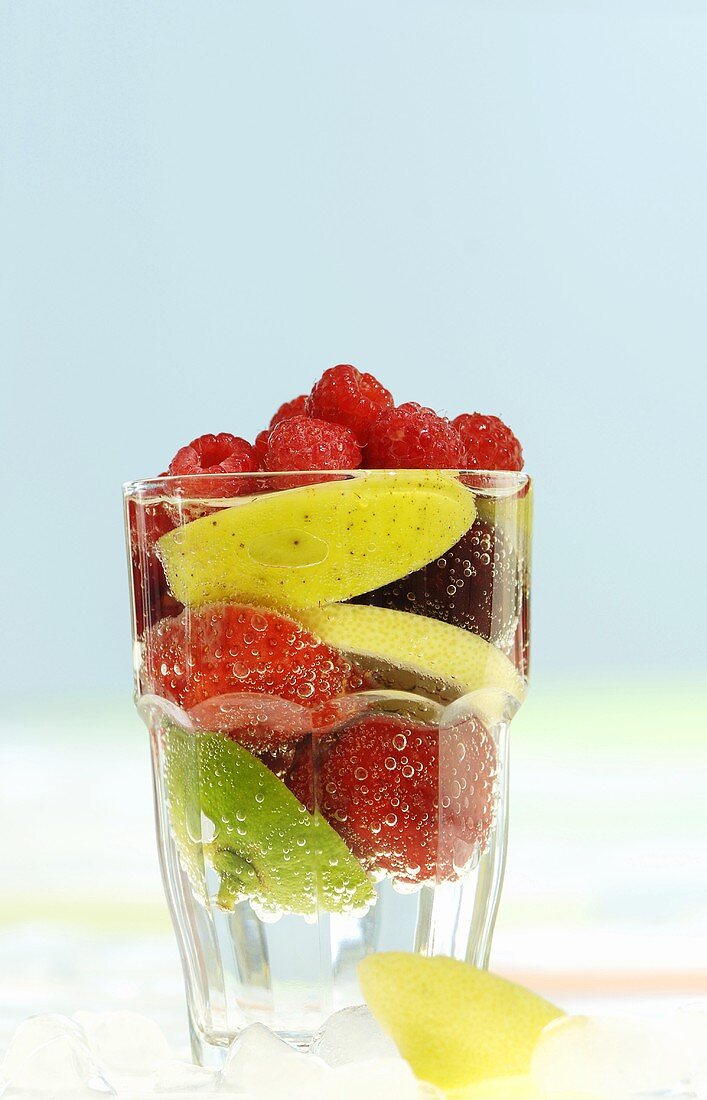 Fruits in glass of water