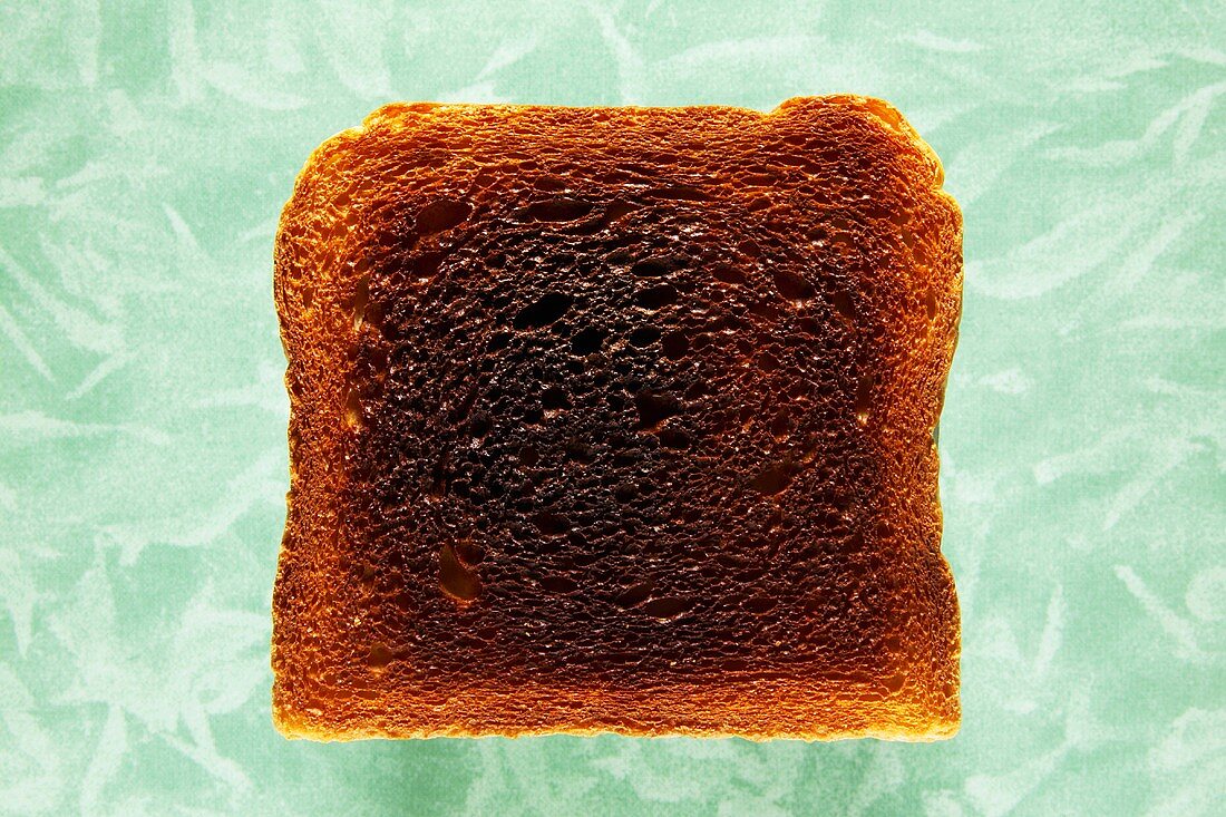 Slice of toast, close-up, elevated view