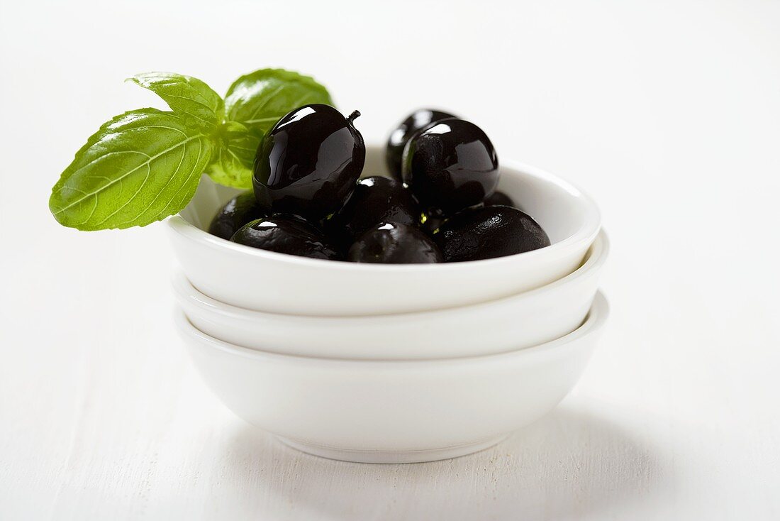 Black olives and basil