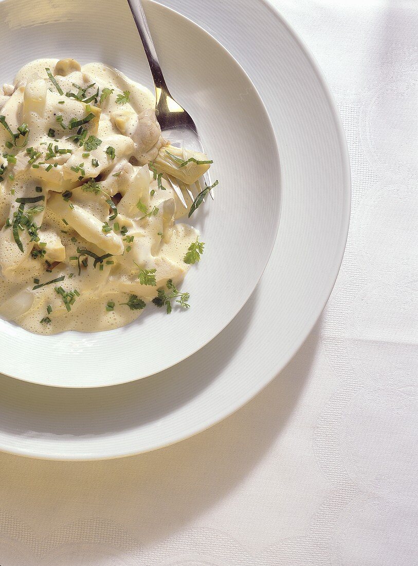 Hühnerfrikassee mit Spargel & Champignons