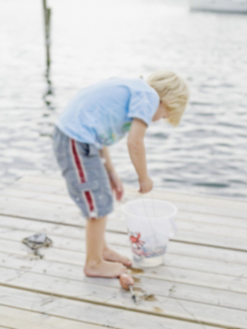 Little boy fishing