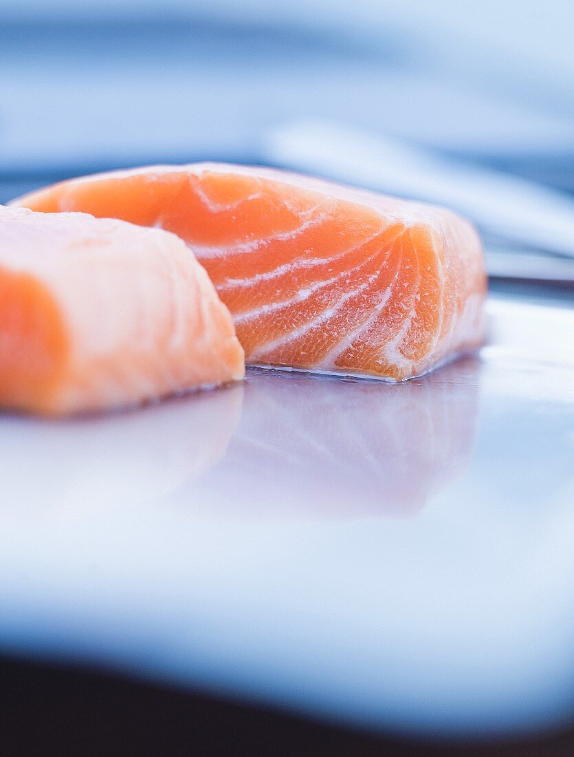 Raw salmon fillet