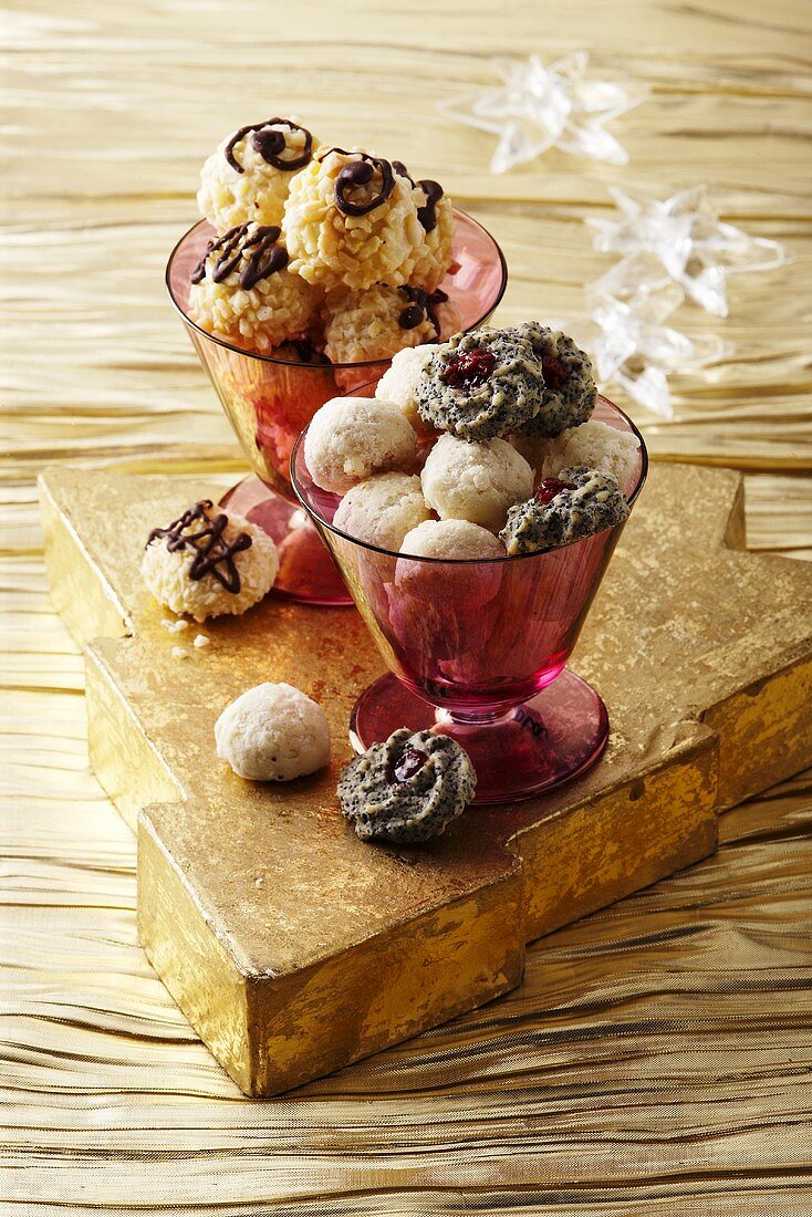 Cherry and poppy seed biscuits for Christmas