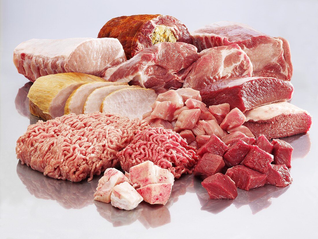 Various types of meat