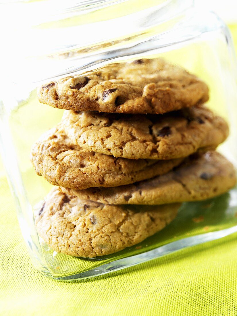 Peanut Butter Chocolate Chip Cookies in a Glass Jar