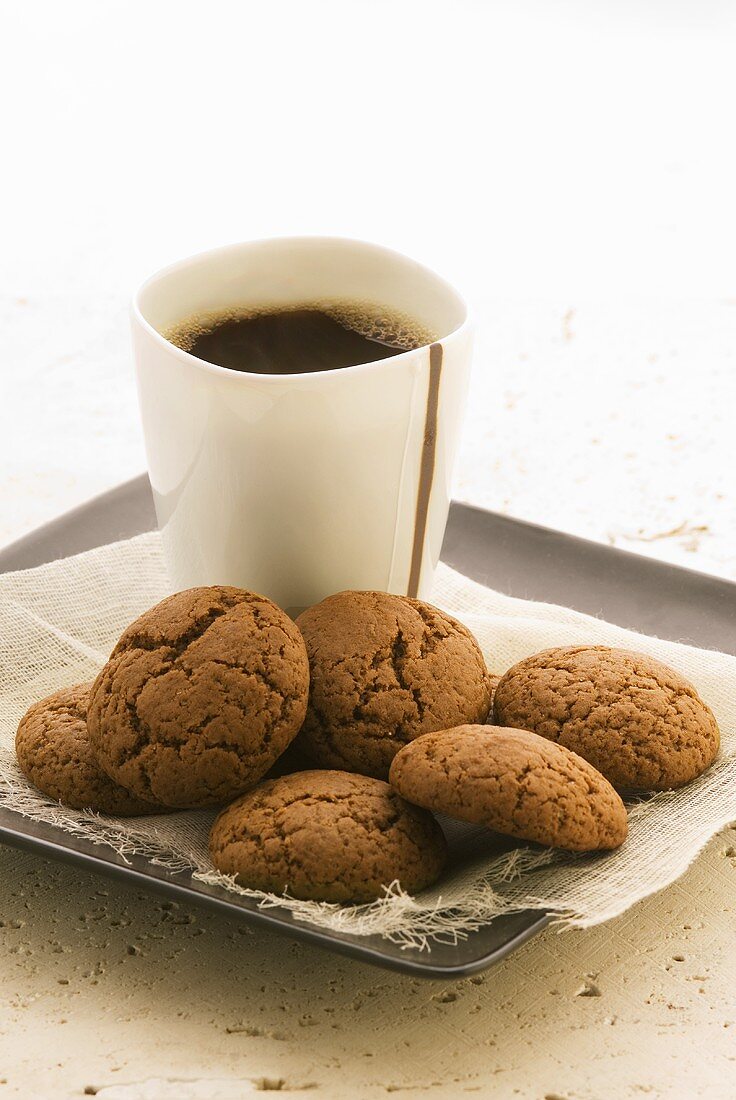 Treacle biscuits and coffee