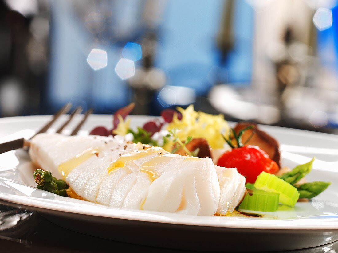 Monkfish with salad