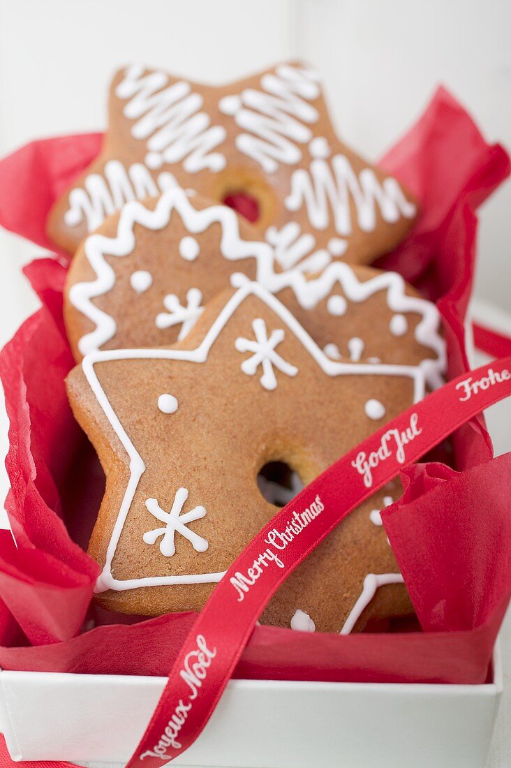 Lebkuchen, weihnachtlich verziert, zum Verschenken