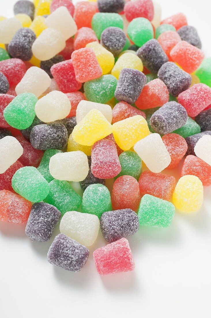 Coloured sugar-coated jelly sweets