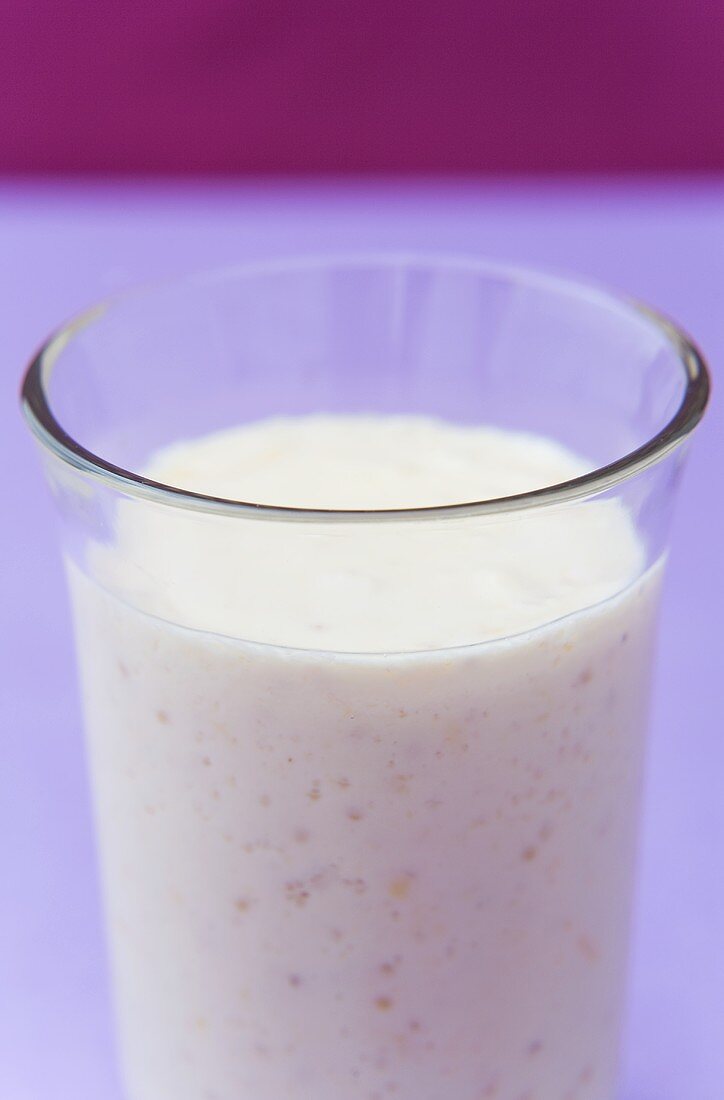 Apricot smoothie in glass